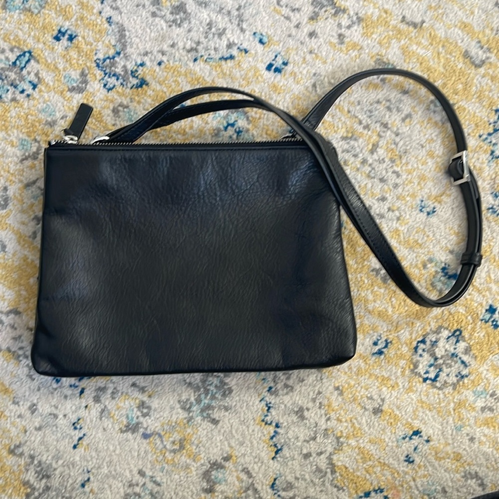 Margot black leather crossbody bag